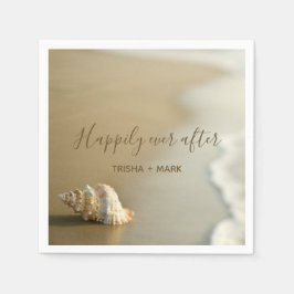 Happy Ever After Seashell op het strand bruiloft Servetten