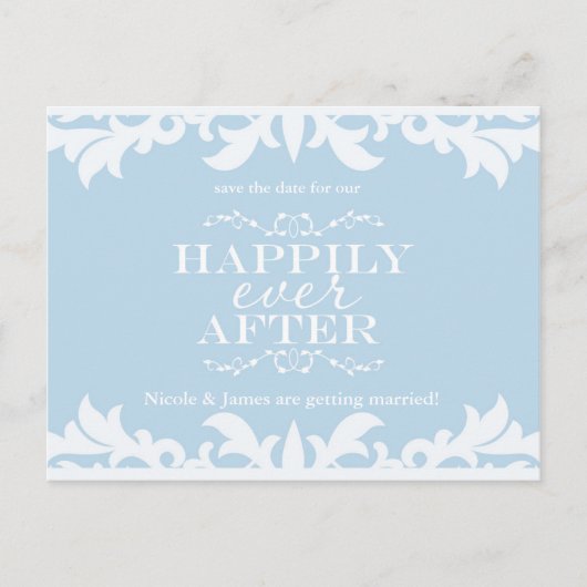 HAPPY EVER AFTER Storybook Save Date Briefkaart (Voorkant)