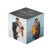 Happy Ever After Weddenschap Jubileum Slate 4 Foto Kubus (Voorkant hoekig)