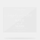 Happy Ever After White Welkom Transparant Acryl Bord (Voorkant)