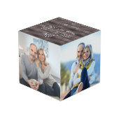 Happy Ever na elk Jubileum van het huwelijk 4 Foto Kubus (Achter hoekig)