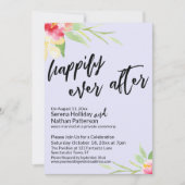 Happy Ever na Waterverf bloeit op lavendel Kaart (Voorkant)