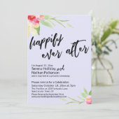 Happy Ever na Waterverf bloeit op lavendel Kaart (Staand voorkant)