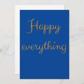 Happy Everything - Elegante Schrift Grußkarte (Voorkant / Achterkant)