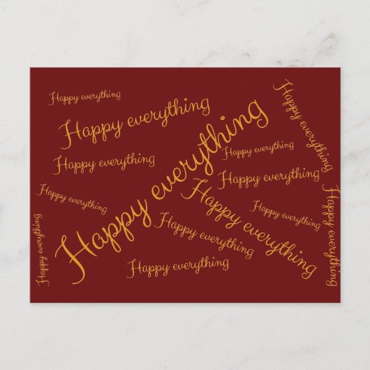 Happy Everything - Elegante Schrift Grußkarte Feestdagenkaart (Voorkant)