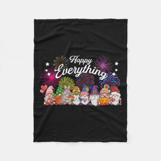 Happy Everything Gnomes For All Year Every Holiday Fleece Deken (Voorkant)