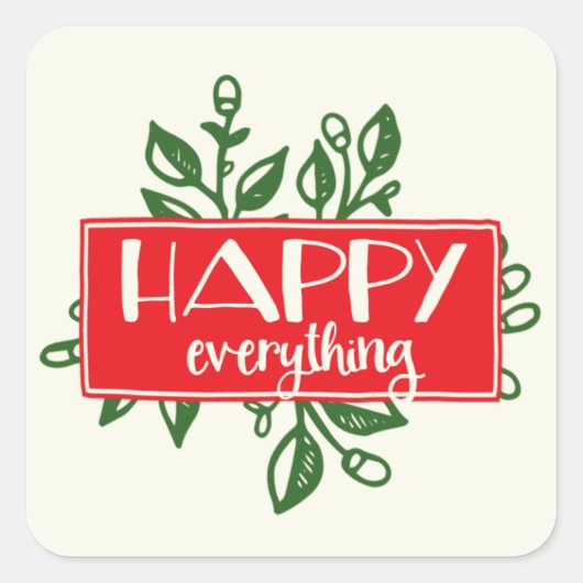 Happy Everything Holiday Sticker Labels (Voorkant)