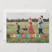 Happy Everything Leuke Retro 60s Foto Feestdagenkaart (Voorkant)