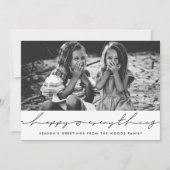 Happy Everything Modern handgeschreven scriptfoto Feestdagenkaart (Voorkant)