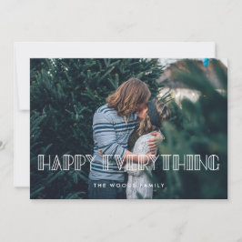 Happy Everything Retro Art Deco Foto Feestdagenkaart