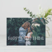 Happy Everything Retro Art Deco Foto Feestdagenkaart (Staand voorkant)