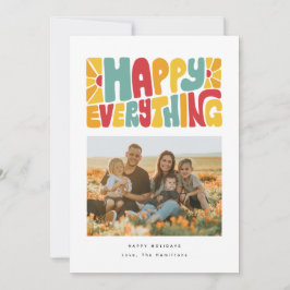 Happy Everything Retro Bubble Letters Photo Card Feestdagenkaart