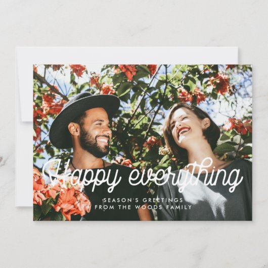 Happy Everything Retro  Foto Feestdagenkaart (Voorkant)