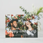 Happy Everything Retro Foto Feestdagenkaart (Staand voorkant)