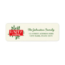 Happy Everything Vakantie retour adreslabels