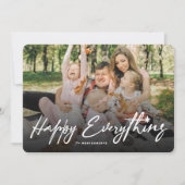 Happy Everything Wit Casual Script Eenvoudige foto Feestdagenkaart (Voorkant)