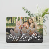 Happy Everything Wit Casual Script Eenvoudige foto Feestdagenkaart (Staand voorkant)