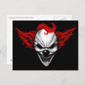 Happy Evil Clown Red Hair Briefkaart (Voorkant / Achterkant)