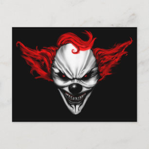 Happy Evil Clown Red Hair Briefkaart