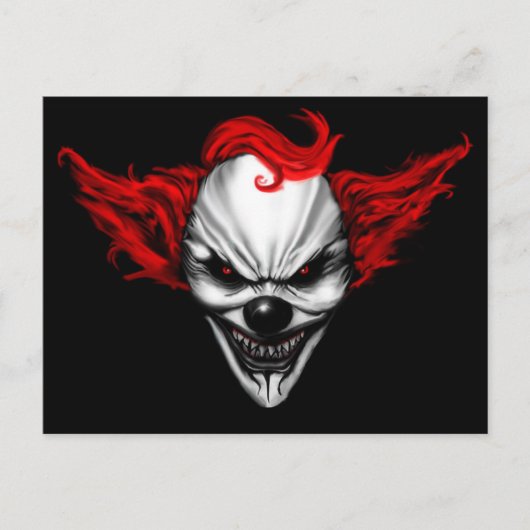 Happy Evil Clown Red Hair Briefkaart (Voorkant)
