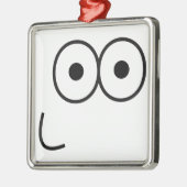 Happy Eyes and Mouth - Premium Square Ornament (Links)