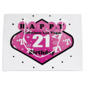 HAPPY FABULOUS 21ST BIRTHDAY LAS VEGAS GIFT BAG GROOT CADEAUZAKJE (Voorkant)