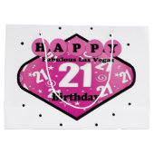HAPPY FABULOUS 21ST BIRTHDAY LAS VEGAS GIFT BAG GROOT CADEAUZAKJE (Achterkant)