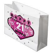 HAPPY FABULOUS 21ST BIRTHDAY LAS VEGAS GIFT BAG GROOT CADEAUZAKJE (Voorkant Gekanteld)