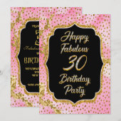 Happy Fabulous 30ste verjaardag Uitnodiging (Voorkant / Achterkant)