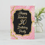 Happy Fabulous 30ste verjaardag Uitnodiging (Staand voorkant)