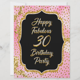 Happy Fabulous 30ste verjaardag Uitnodiging Party Briefhoofd