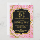 Happy Fabulous 40ste verjaardag Uitnodiging Party (Achterkant)