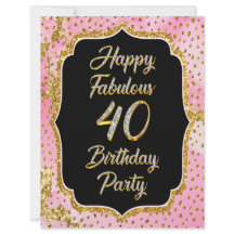 Happy Fabulous 40ste verjaardag Uitnodiging Party