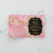 Happy Fabulous 40th Birthday Opgevouwen Note Kaart (Binnen)