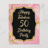 Happy Fabulous 50ste verjaardag Uitnodiging Party (Voorkant)