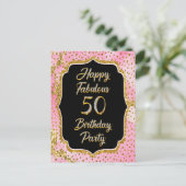 Happy Fabulous 50ste verjaardag Uitnodiging Party (Staand voorkant)