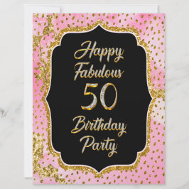 Happy Fabulous 50ste verjaardag Uitnodiging Party Briefhoofd