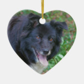 Happy Face Border Collie Dog Ornament (Voorkant)