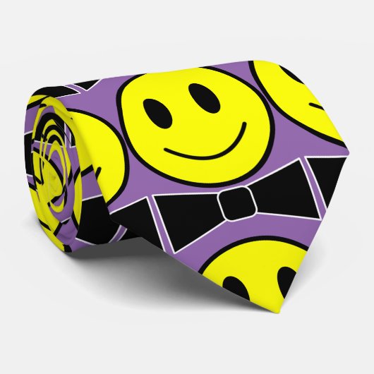 Happy Face Bow Stropdas Necktie (Opgerold)
