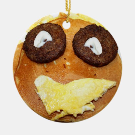 Happy Face Breakfast Keramisch Ornament (Voorkant)