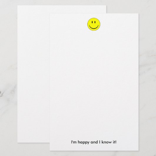 Happy Face Briefpapier (Voorkant / Achterkant)