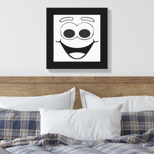 HAPPY FACE CANVAS AFDRUK (Insitu (Slaapkamer))