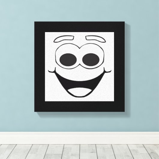 HAPPY FACE CANVAS AFDRUK (Insitu (Houten vloer))