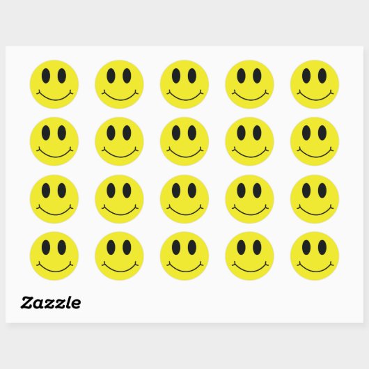 Happy Face Classic Ronde Sticker (Vel)