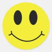 Happy Face Classic Ronde Sticker (Voorkant)