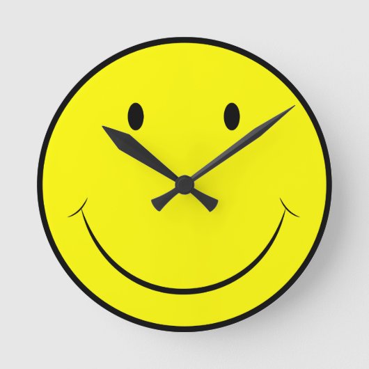 Happy Face Clock Ronde Klok (Voorkant)