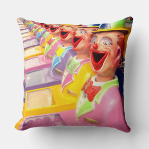 Happy Face Clowns, grote Throw Cushion. Kussen