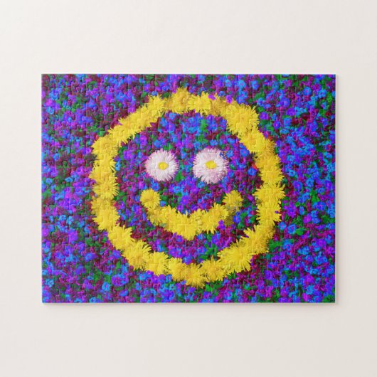 Happy Face Colorful Dandelion Flowers Legpuzzel (Horizontaal)