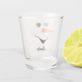 Happy Face Cute Custom Snowman Winter Holiday Shot Glas (Achterkant)