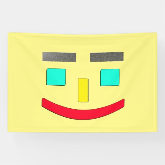 "Happy Face" Cute Design. Bestel nu Spandoek (Horizontaal)